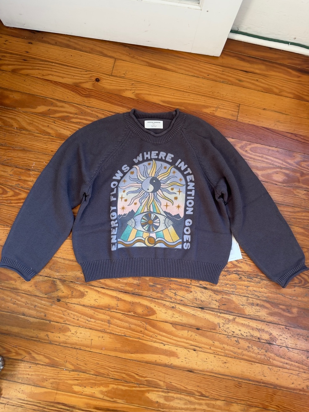 Spiritual Gangster Charcoal Graphic Sweater - Picture 5 of 9